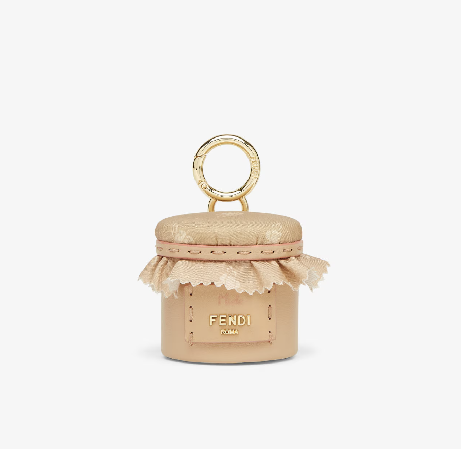 Miele Pink Leather and Fabric Honeypot-Shaped Charm